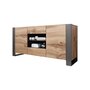 Voir la diapositive 5 : BEST MOBILIER Willow - buffet bas - effet bois et gris - 2 portes, 2 tiroirs et 2 niches - 164 cm