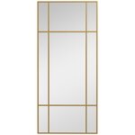 HOMCOM Miroir mural verrière rectangulaire - installation horizontal ou vertical - 4 crochets - dim. 110L x 50H cm - métal doré