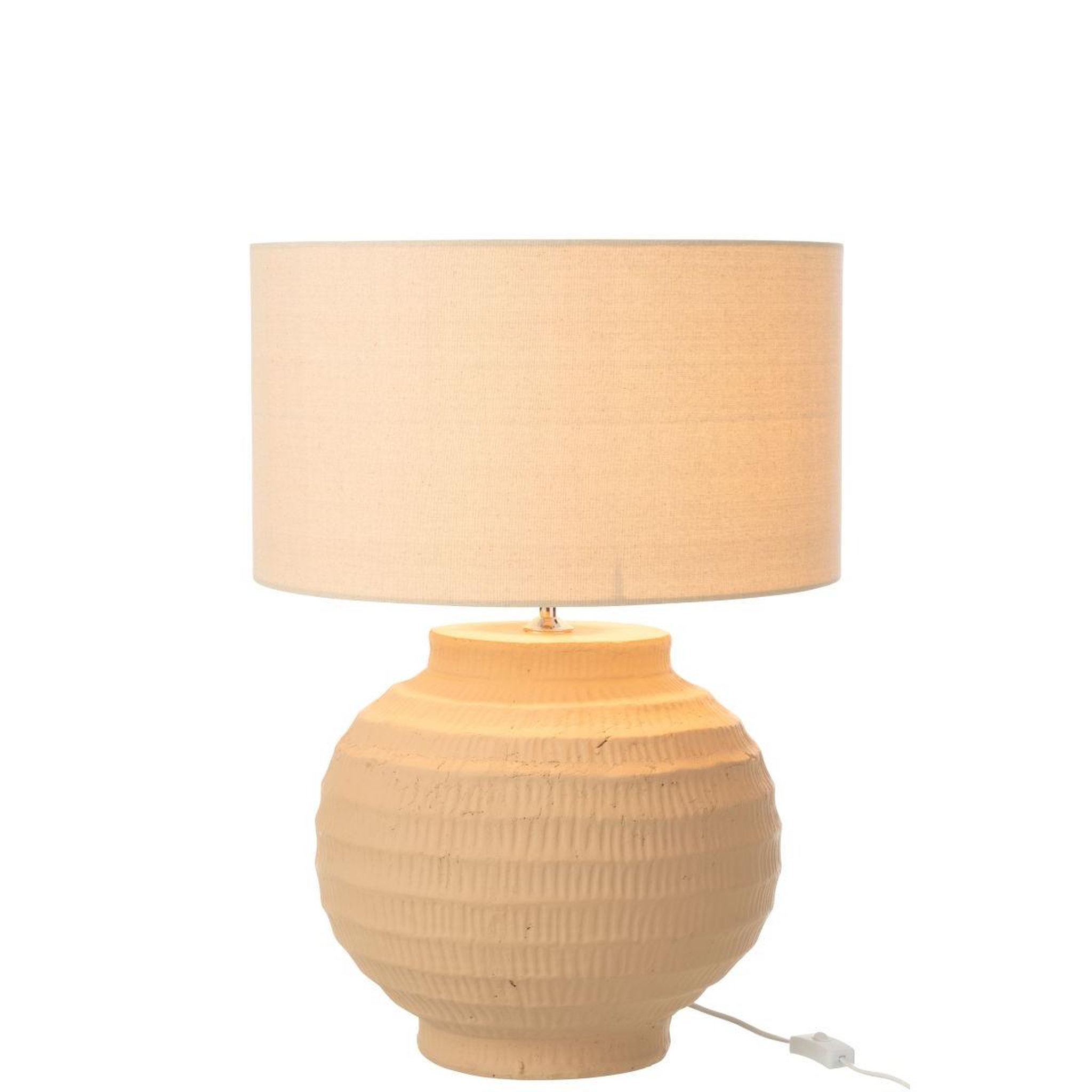 Voir la diapositive 2 : J-LINE Lampe à poser en terre cuite  shawna  46cm beige
