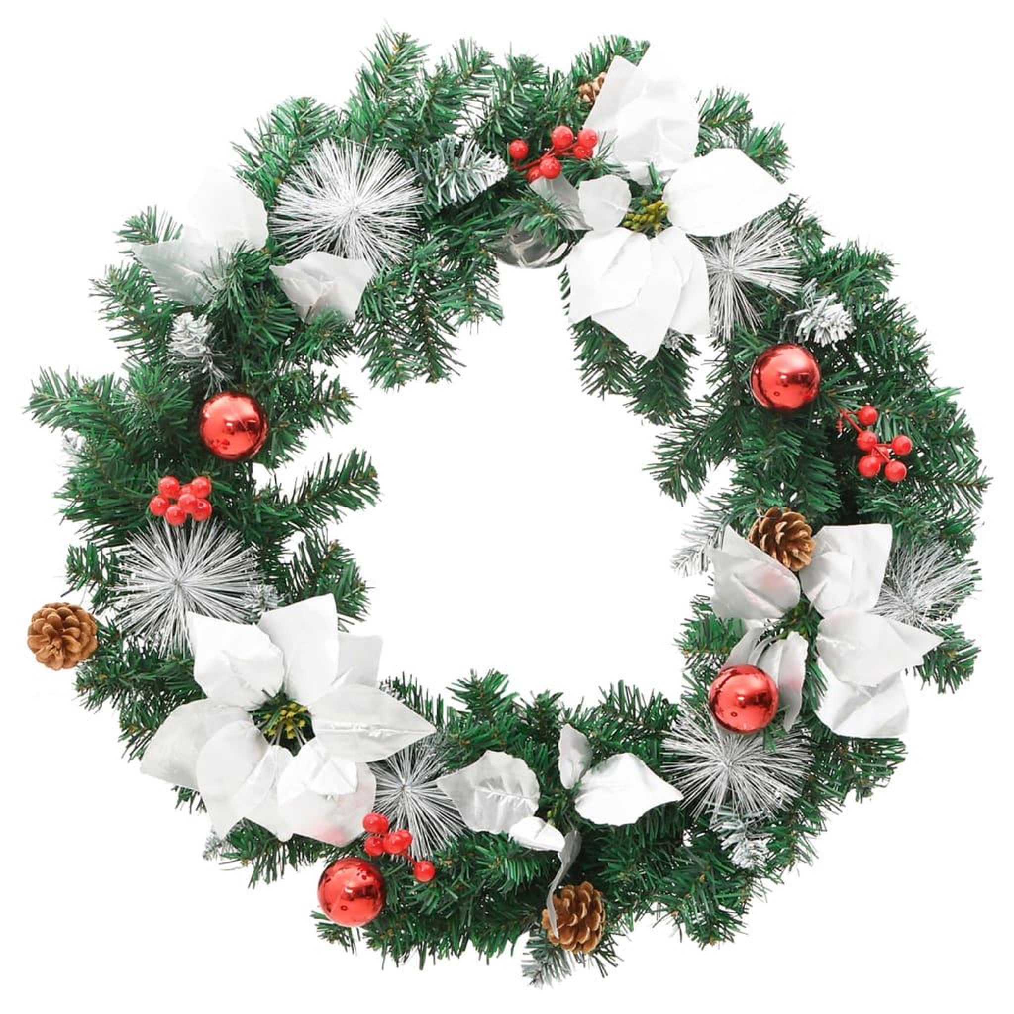 Voir la diapositive 3 : VIDAXL Couronne de Noël avec lumieres LED vert 60 cm PVC