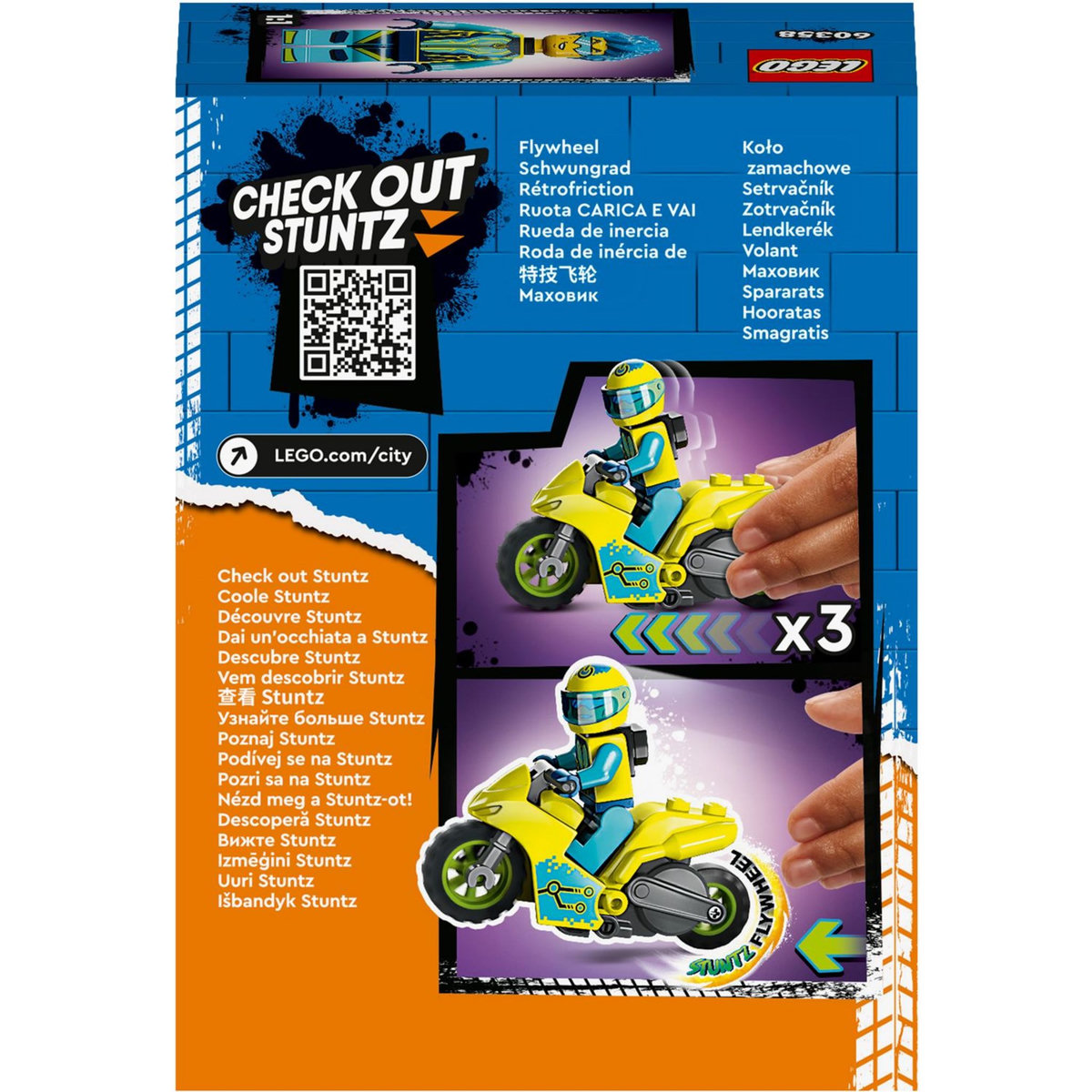 LEGO City 60358 La cyber moto de de cascade, Jouet Véhicule pour Effectuer des Sauts et des Figures, Jeu pour Garçons et Filles 5 Ans