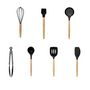 Voir la diapositive 4 : FIVE Lot de 7 ustensiles manche bois avec pot - Noir
