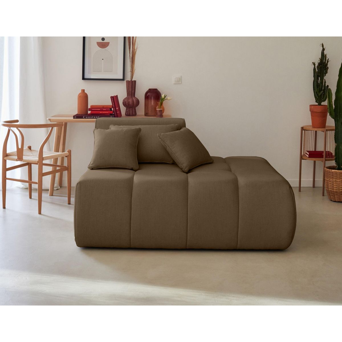 LISA DESIGN Caracas - module d'assise droit - en tissu