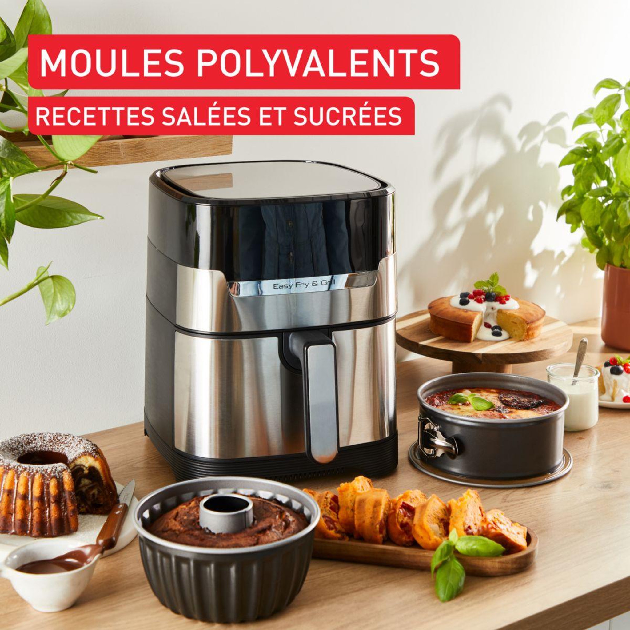 Voir la diapositive 5 : TEFAL Moule à cake 2 moules Delice Black Airfryer