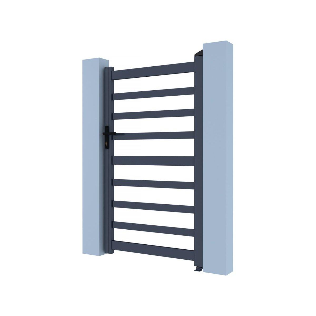 Habitat et Jardin Portillon aluminium ajouré  Marius  - 100 x 180 cm - Gris