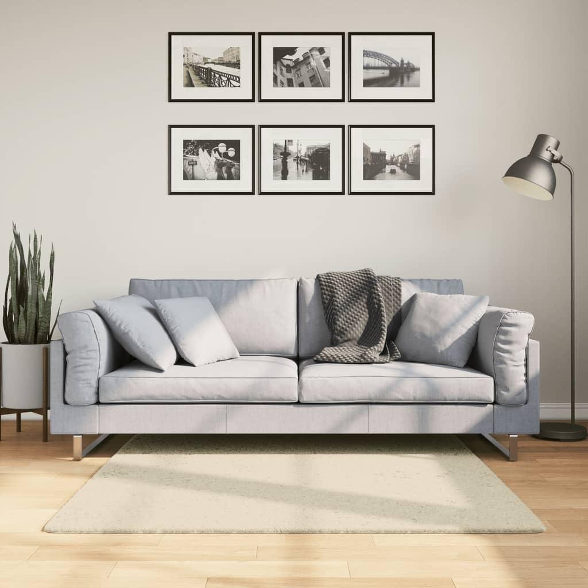 VIDAXL Tapis HUARTE a poils courts doux et lavable creme 120x120 cm