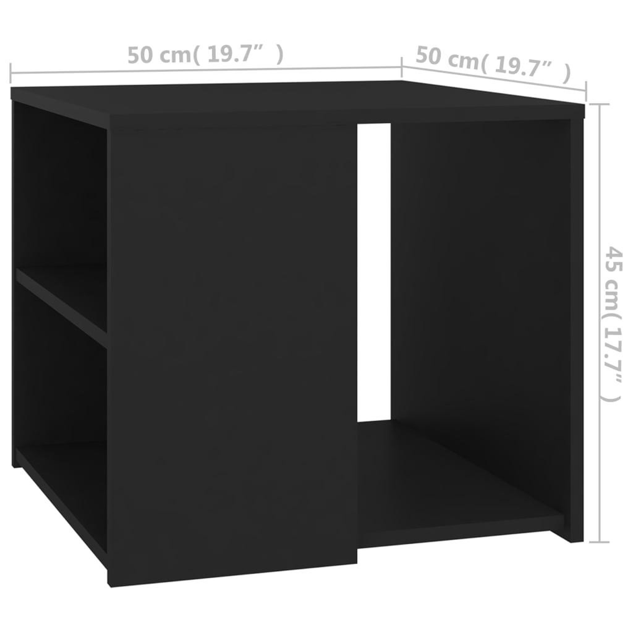 Voir la diapositive 6 : VIDAXL Table d'appoint noir 50x50x45 cm bois d'ingenierie