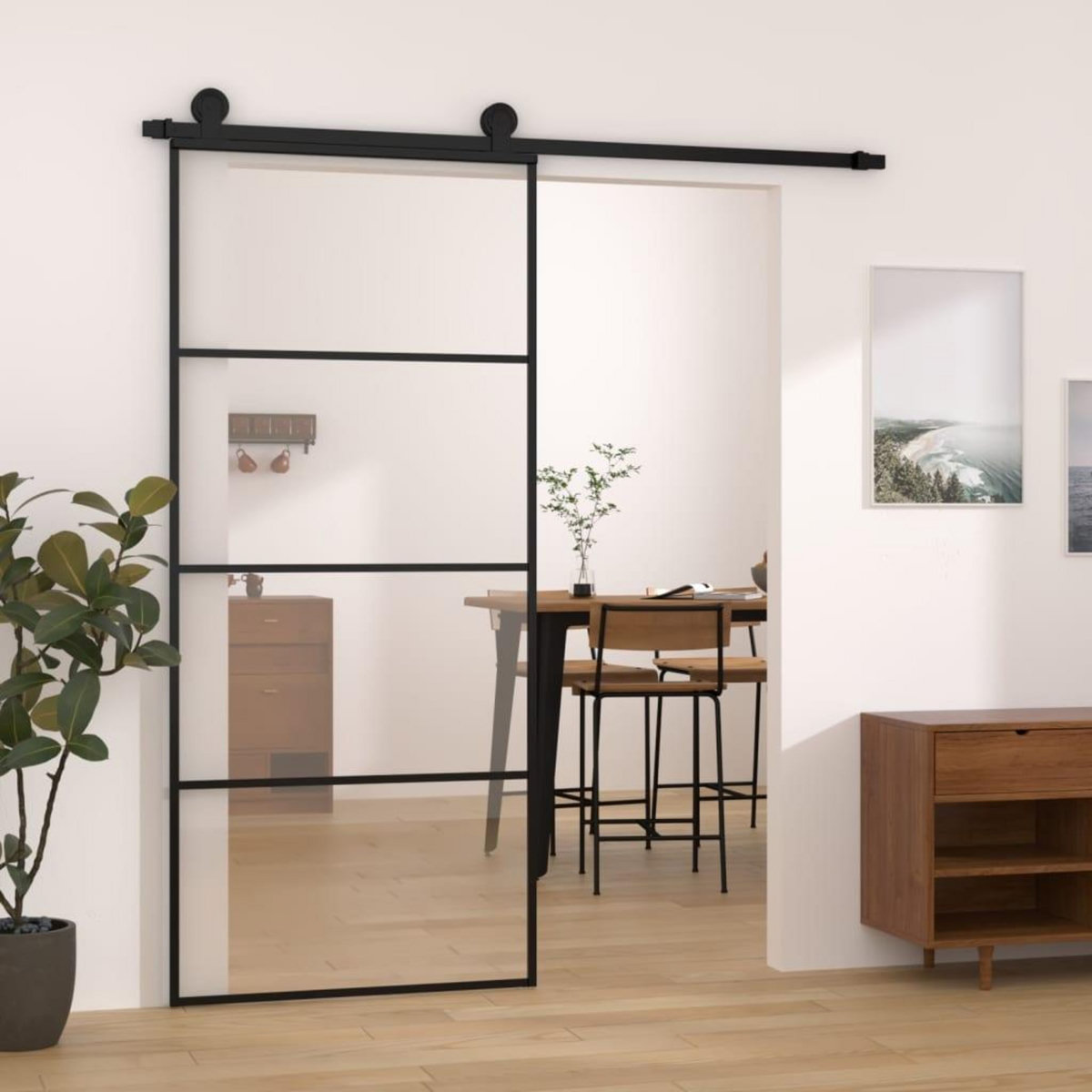VIDAXL Porte coulissante avec kit de quincaillerie 90x205 cm Verre ESG