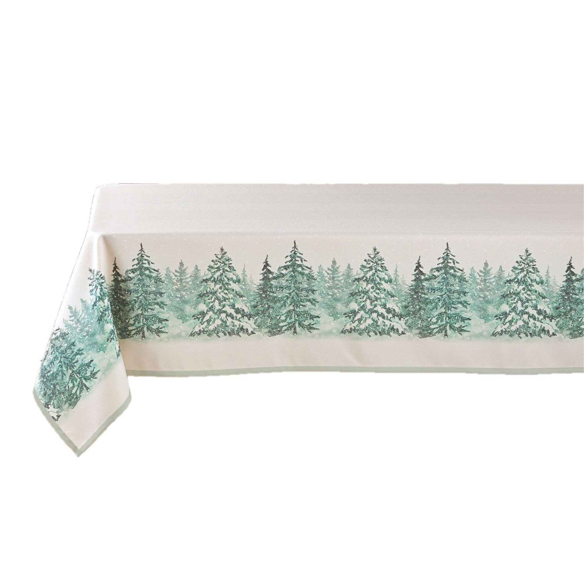Douceur d'Intérieur Nappe rectangulaire antitache et infroissable Forêt enneigée. Coloris disponibles : Beige