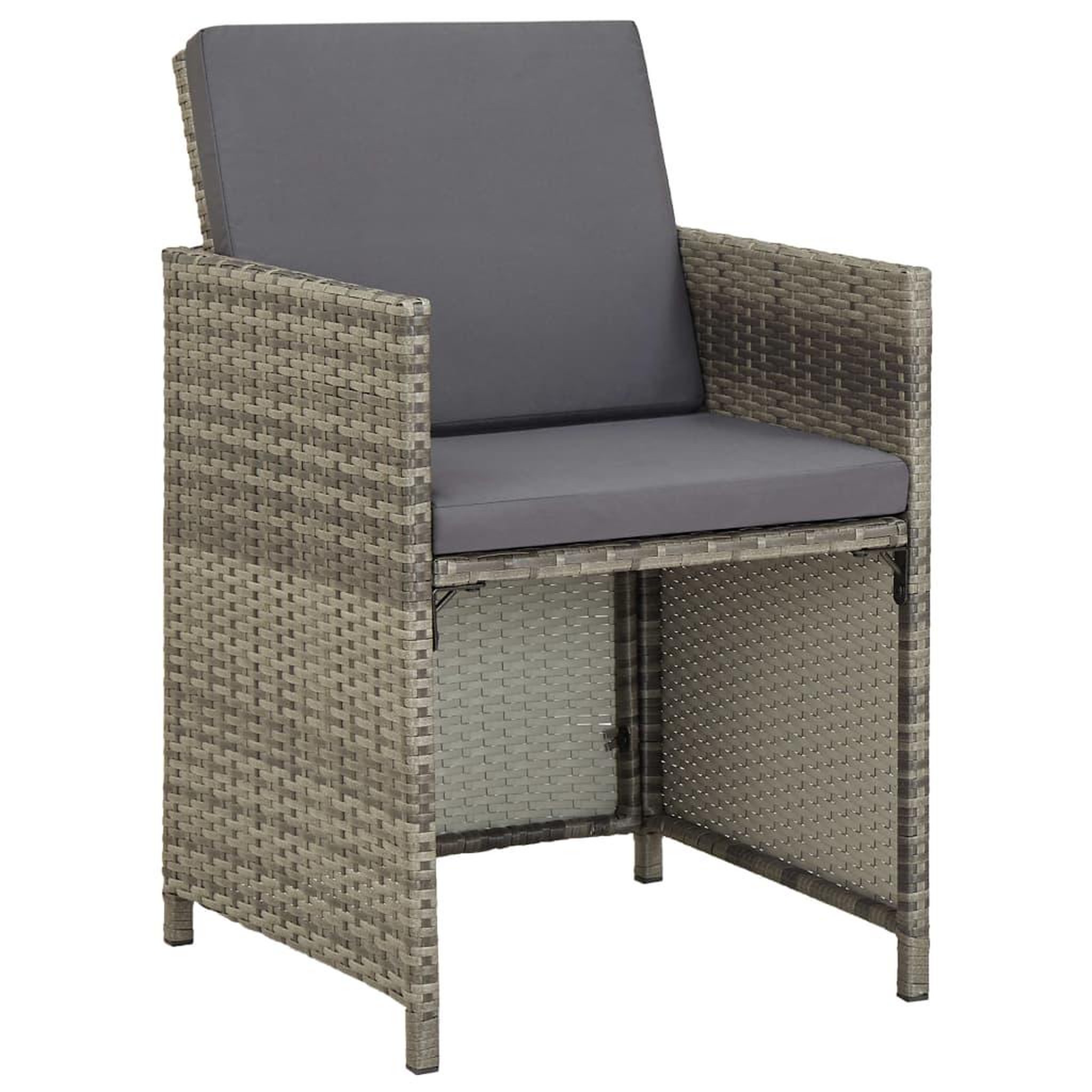 Voir la diapositive 2 : VIDAXL Chaises de jardin lot de 2 avec coussins Resine tressee Gris