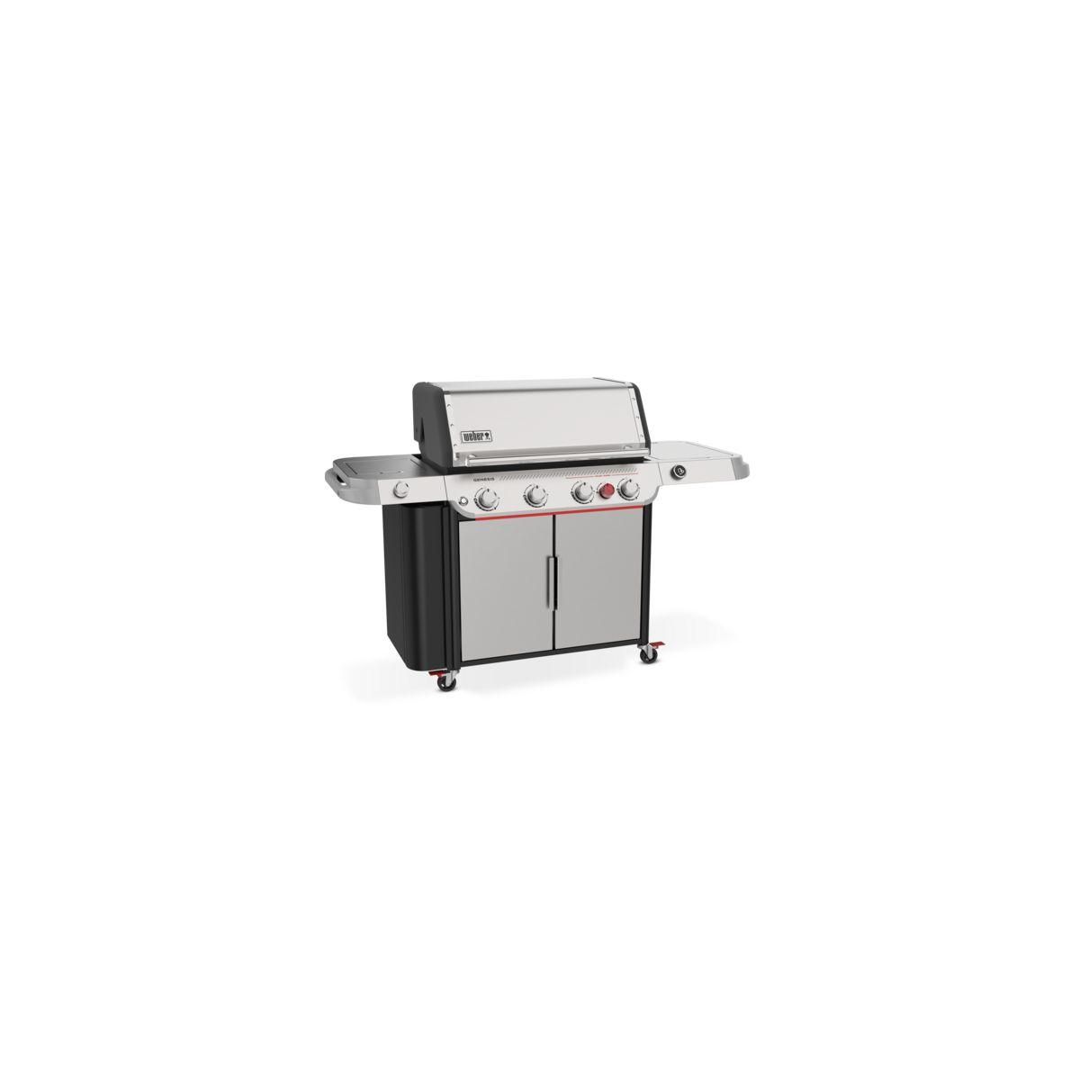 Weber Barbecue gaz Genesis SP-435 4 brûleurs réchaud latéral thermomètre digital sur chariot, 86x48 cm