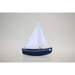 TIROT Le sloop bleu marine -bateau en bois 21cm