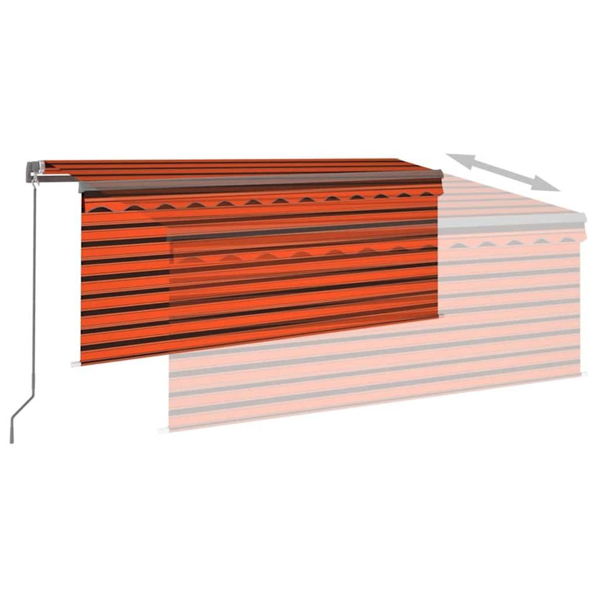 VIDAXL Auvent retractable manuel store et LED 3x2,5 m Orange et marron