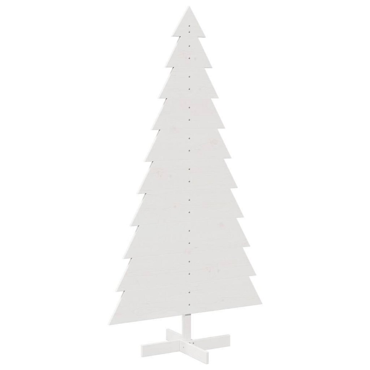 VIDAXL Arbre de Noël en bois pour decoration blanc 180 cm pin massif