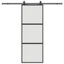 Voir la diapositive 2 : VIDAXL Porte coulissante kit quincaillerie noir 76x205 cm verre trempe