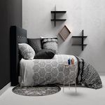 ATELIER DU COTON Parure housse de couette 100%coton 57fils pavage. Coloris disponibles : Noir