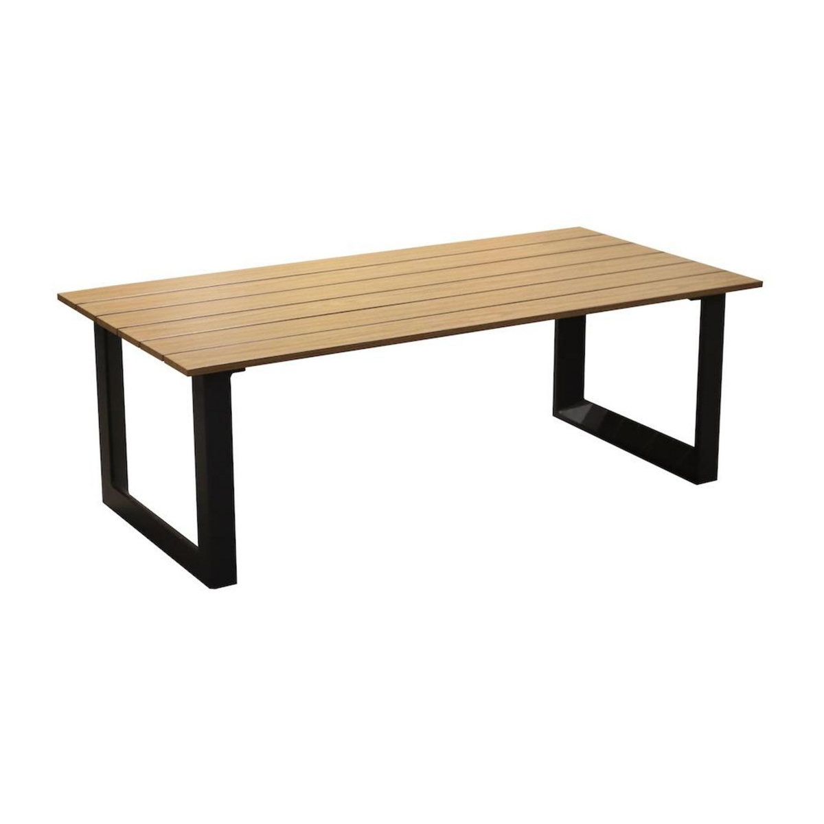 Proloisirs Table basse - PRADO - Aluminium époxy - Lattes - Graphite