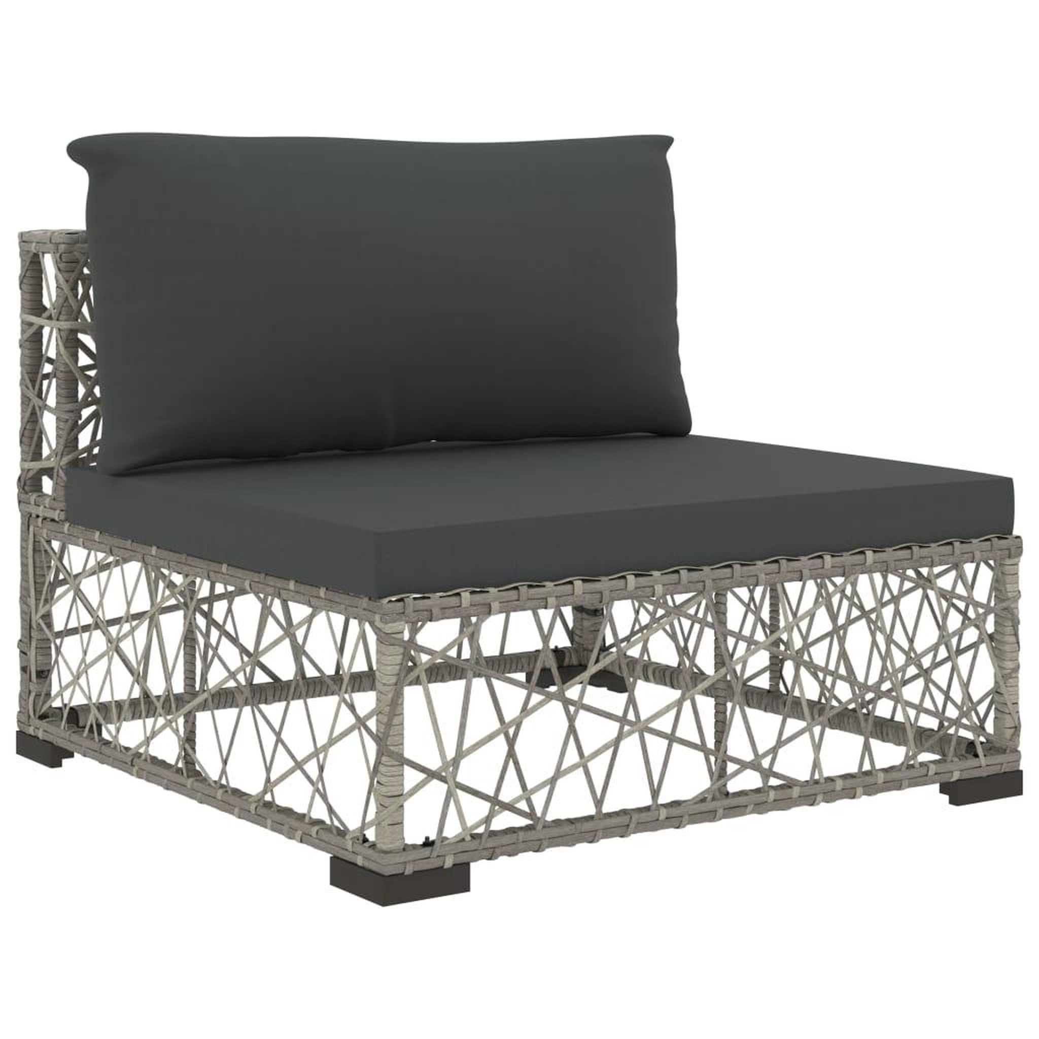 Voir la diapositive 5 : VIDAXL Salon de jardin 6 pcs avec coussins resine tressee gris