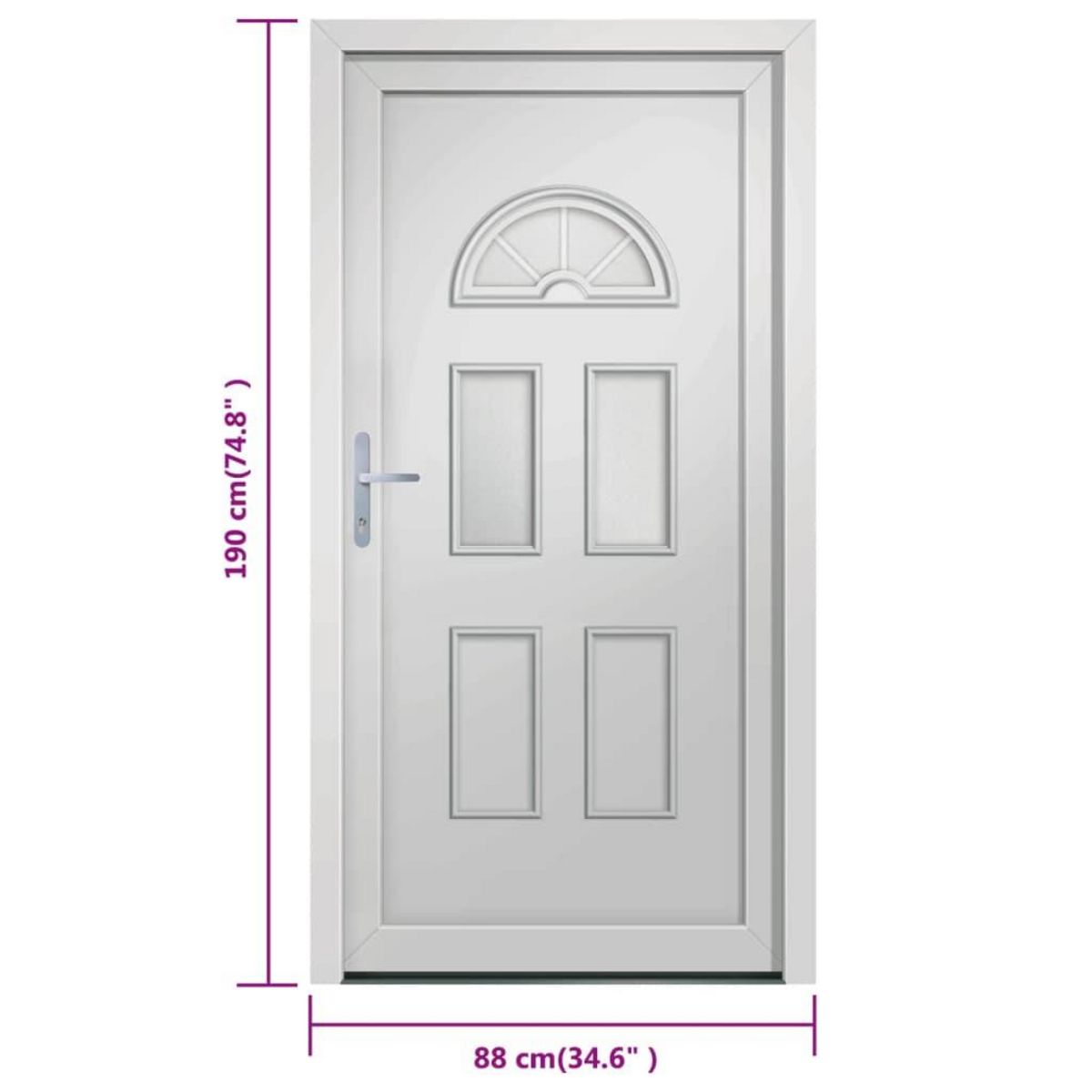 VIDAXL Porte d'entree blanc 88x190 cm PVC