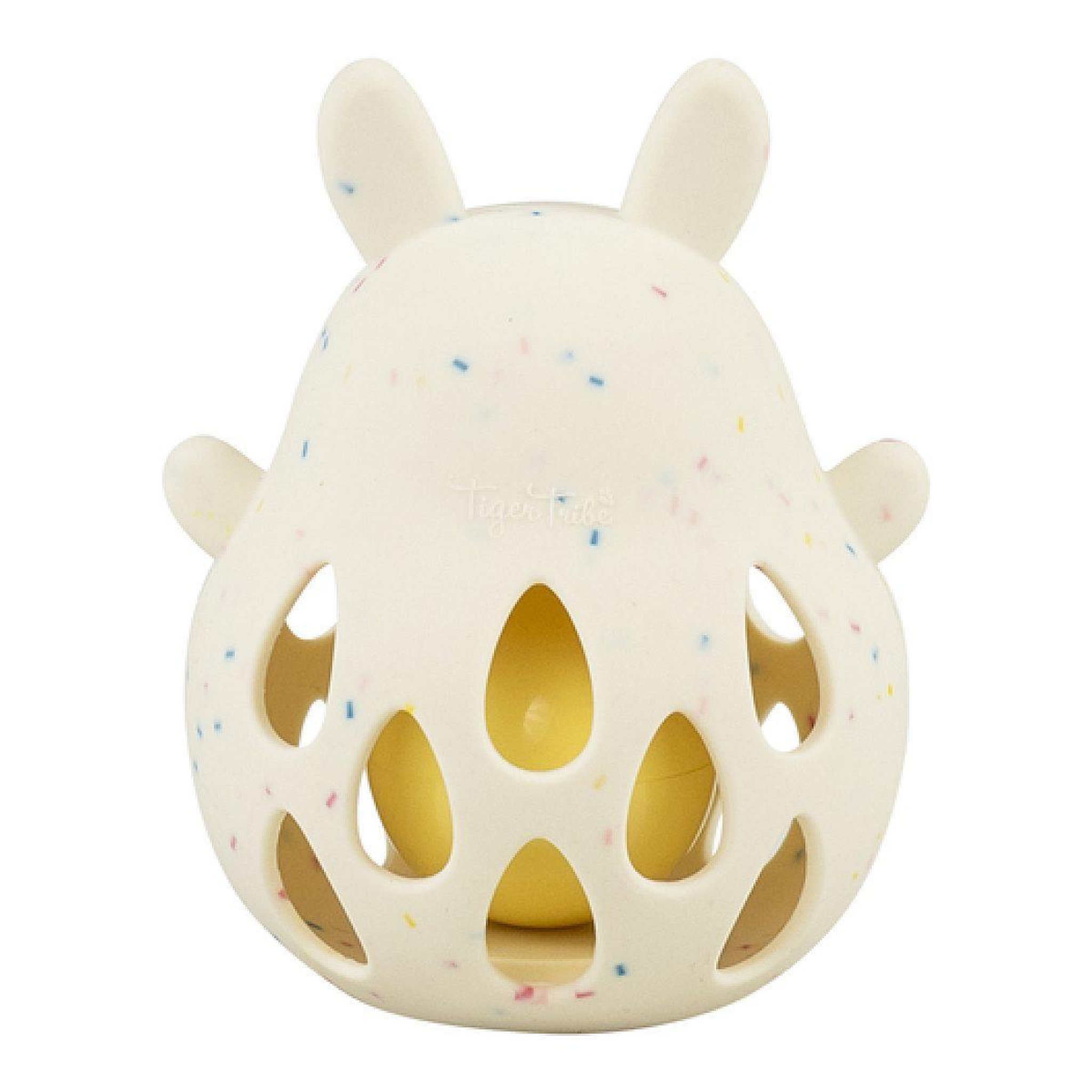 Voir la diapositive 2 : TIGER TRIBE Hochet lapin blanc en silicone
