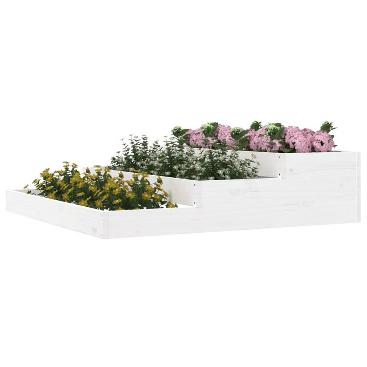 VIDAXL Jardiniere Blanc 107x107x27 cm Bois massif de pin
