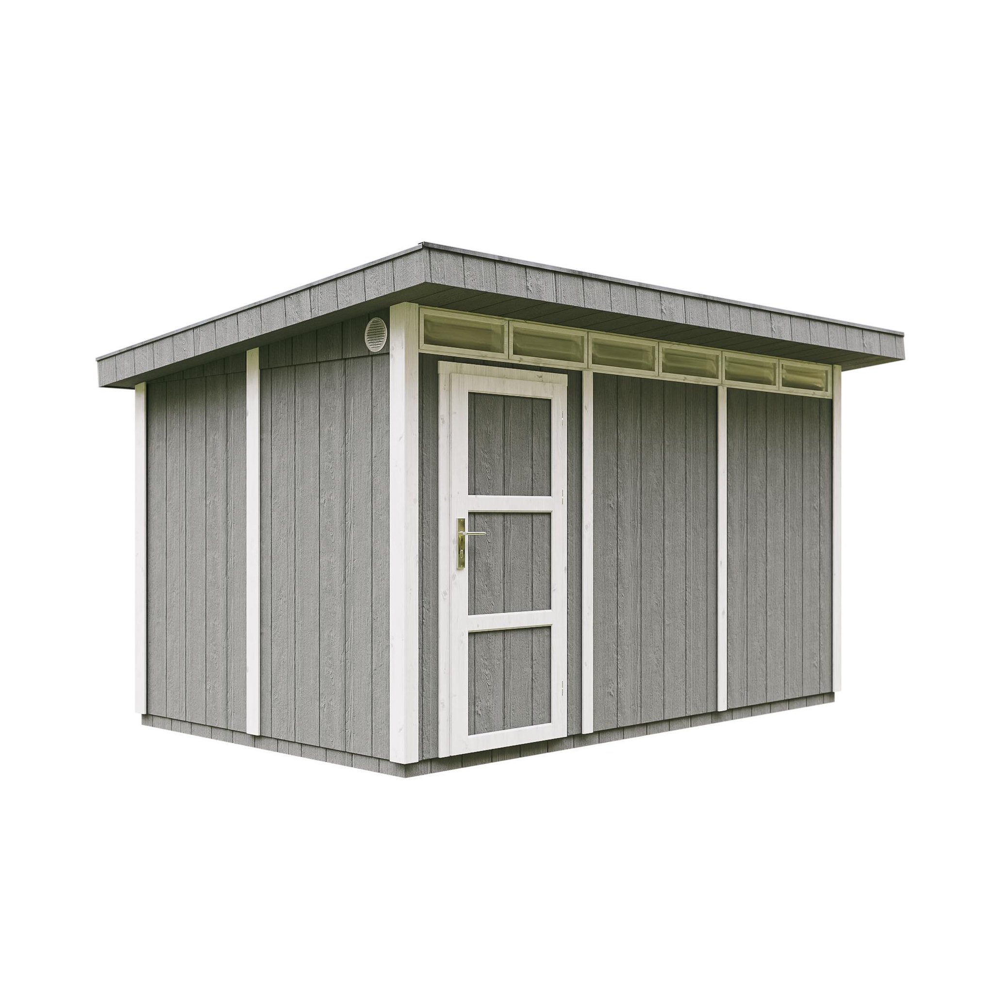 Voir la diapositive 1 : TIMBELA Abri de Jardin Qualité Premium 9m²L412xL279xH237cm avec sol, bardeaux bitumineux M904
