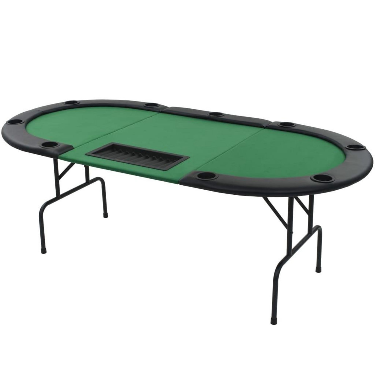 VIDAXL Table de poker pliable pour 9 joueurs 3 plis Ovale Vert
