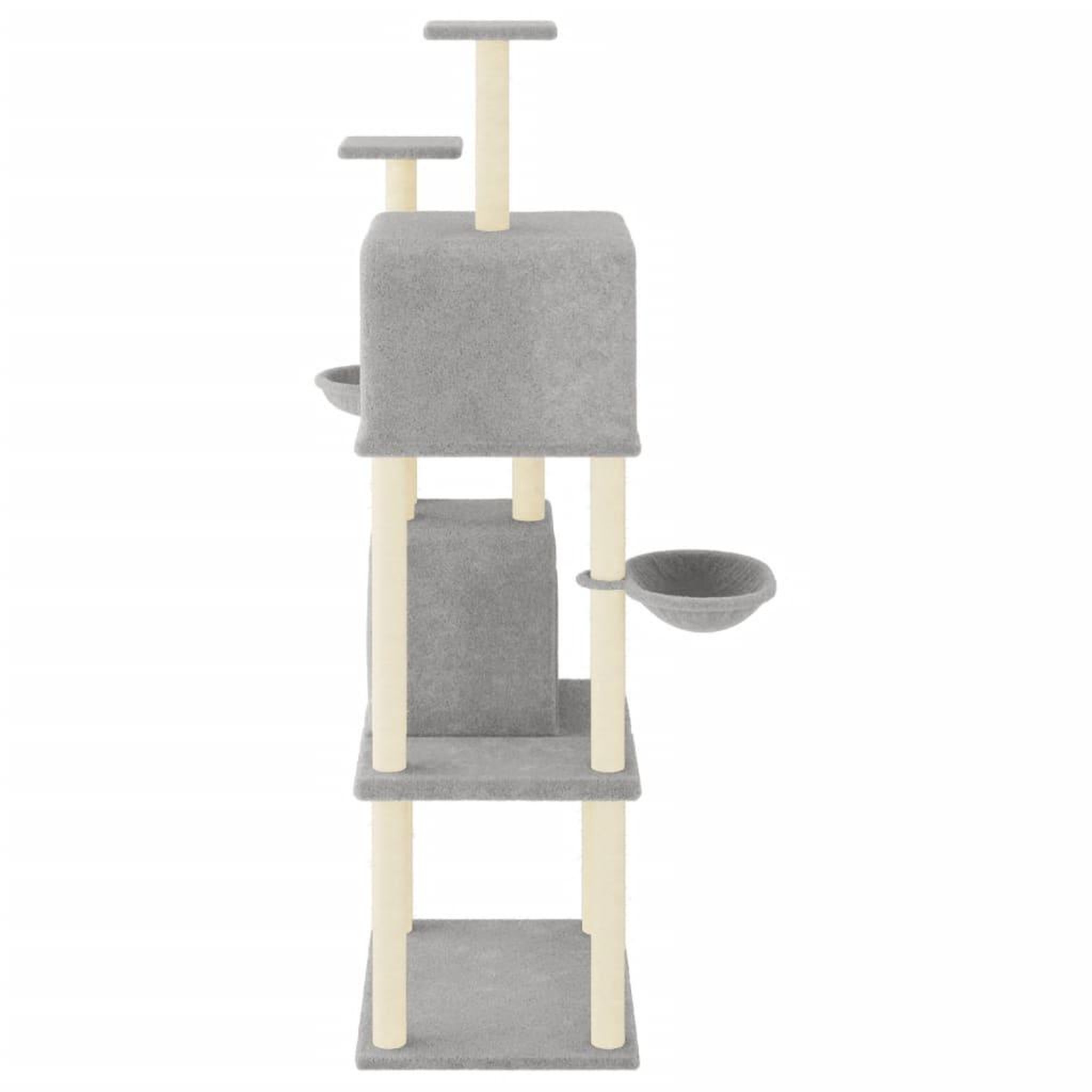 Voir la diapositive 4 : VIDAXL Arbre a chat avec griffoirs en sisal Gris clair 180 cm