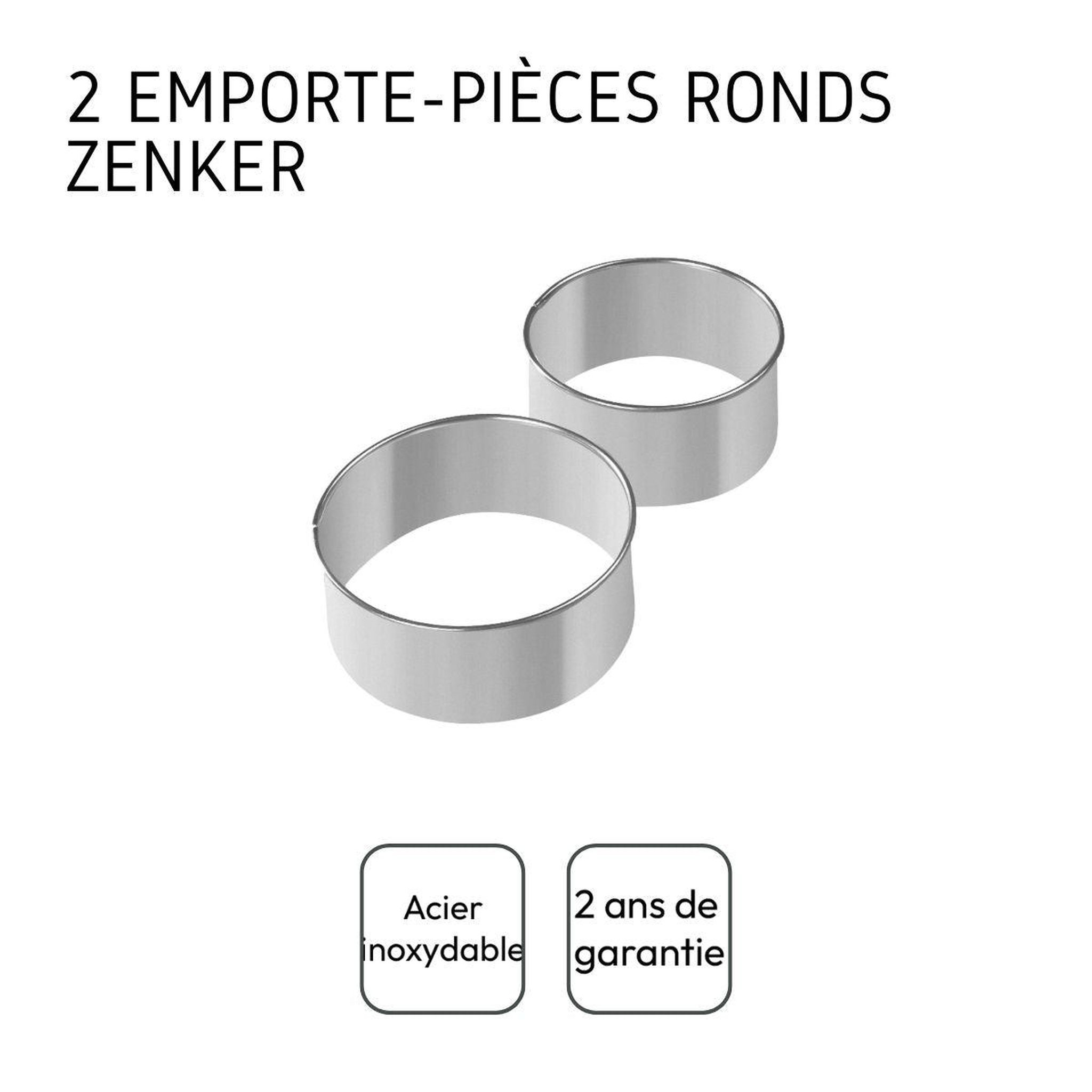Voir la diapositive 4 : ZENKER Lot de 2 emporte-pièces ronds pour beignets en inox zenker emporte-pièces