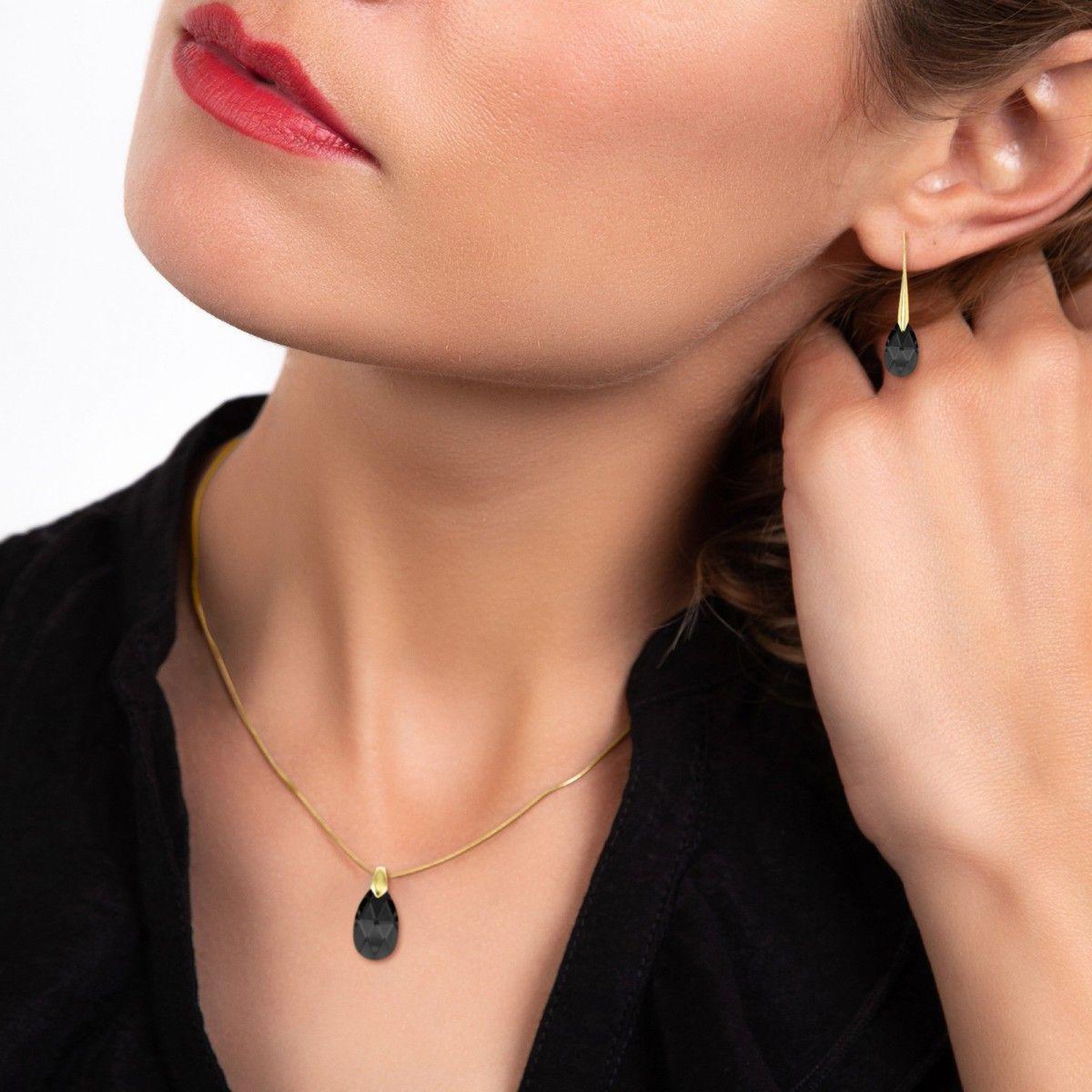 Voir la diapositive 2 : SC BOHEME Parure collier et boucles d'oreilles SC Bohème orneés de Cristaux scintillants