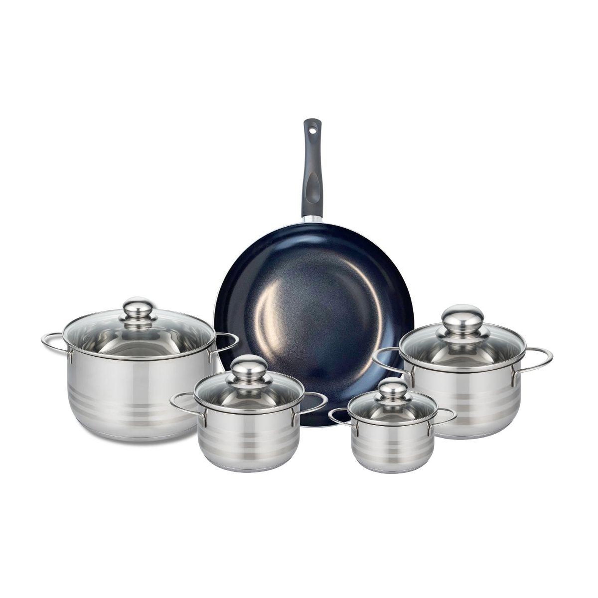 ELO Ensemble de 1 poêle de cuisson 28 cm et 4 faitouts 12, 14, 16 et 20 cm elo prima brillant