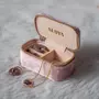 SLOYA Mini boîte à bijoux velours rose pêche