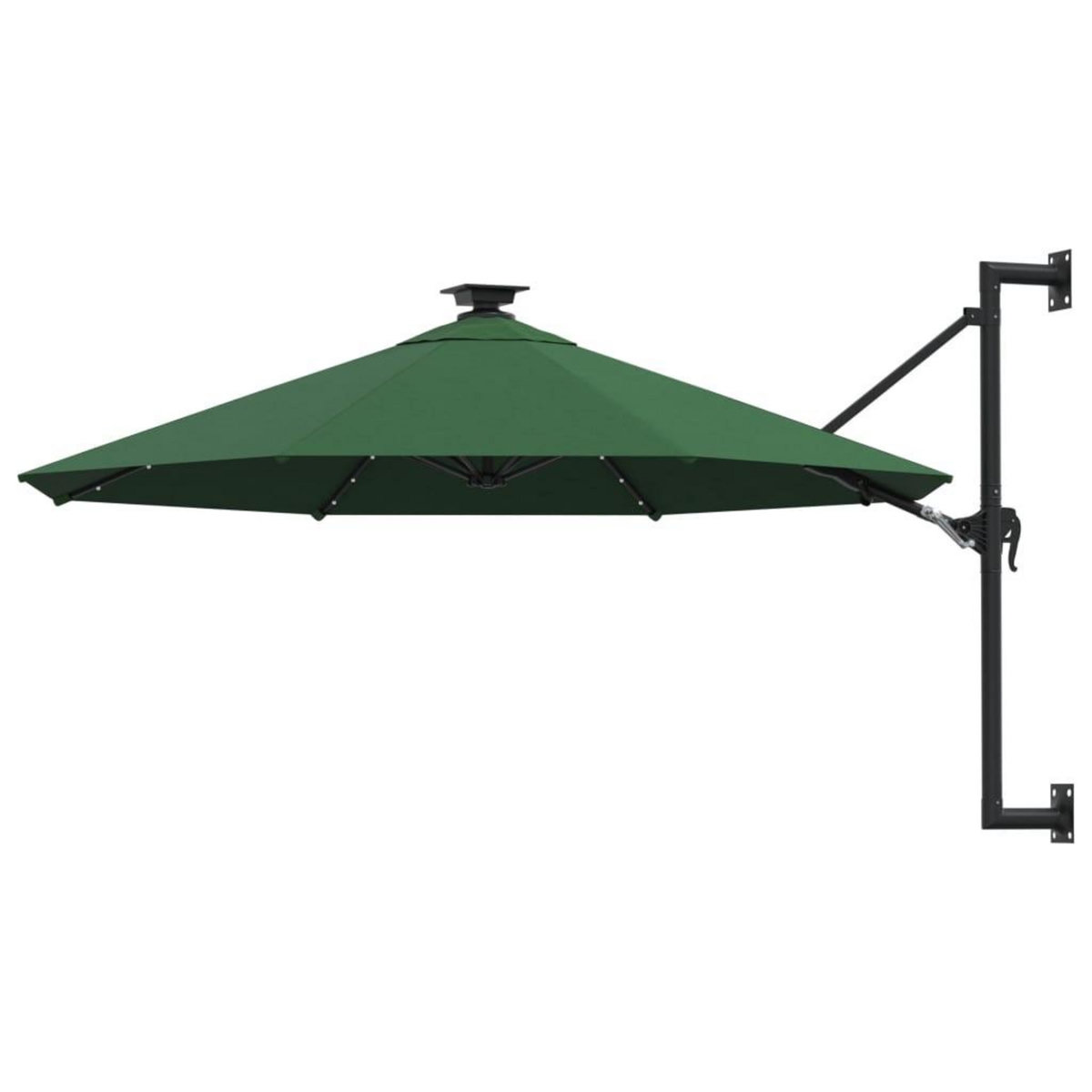 VIDAXL Parasol mural de jardin avec LED 300 cm vert