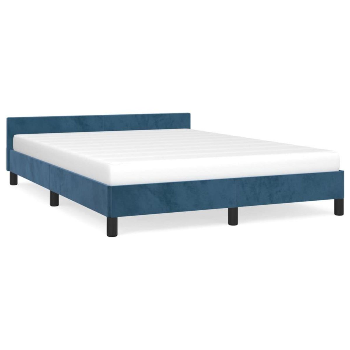 VIDAXL Cadre de lit sans matelas bleu fonce 140x200 cm velours