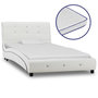 Voir la diapositive 1 : VIDAXL Lit avec matelas a memoire de forme Blanc Similicuir 90x200 cm