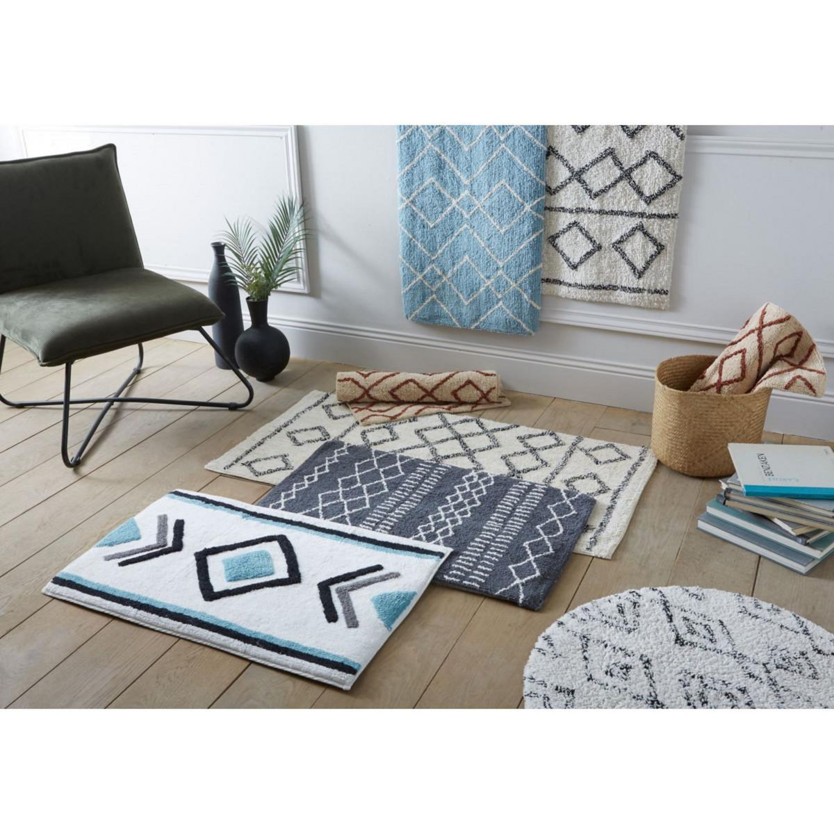 GUY LEVASSEUR Tapis déco ethnique en coton 50x80cm