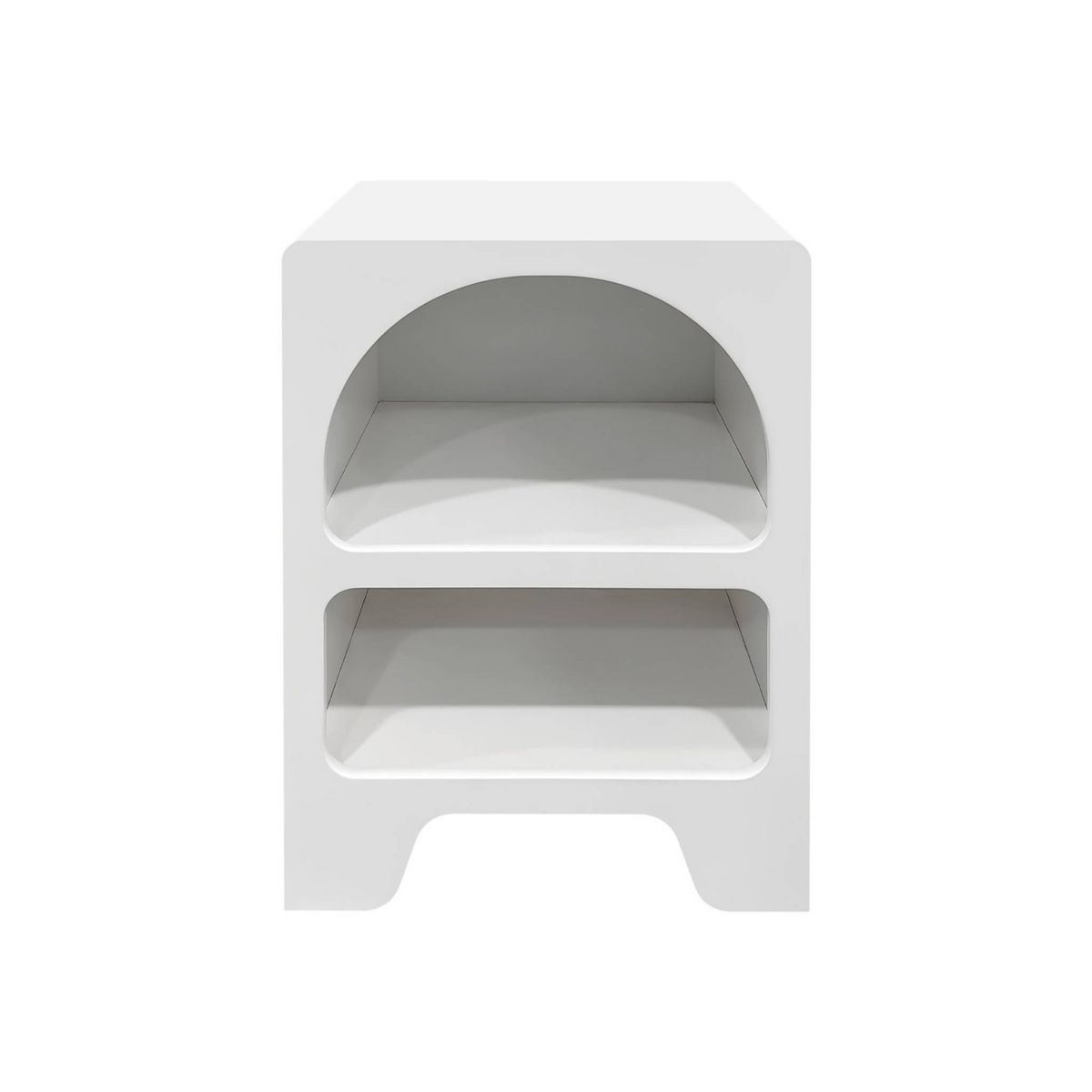 SWEEEK Table de chevet organique effet bois blanc. plusieurs niches 2 compartiments de rangement