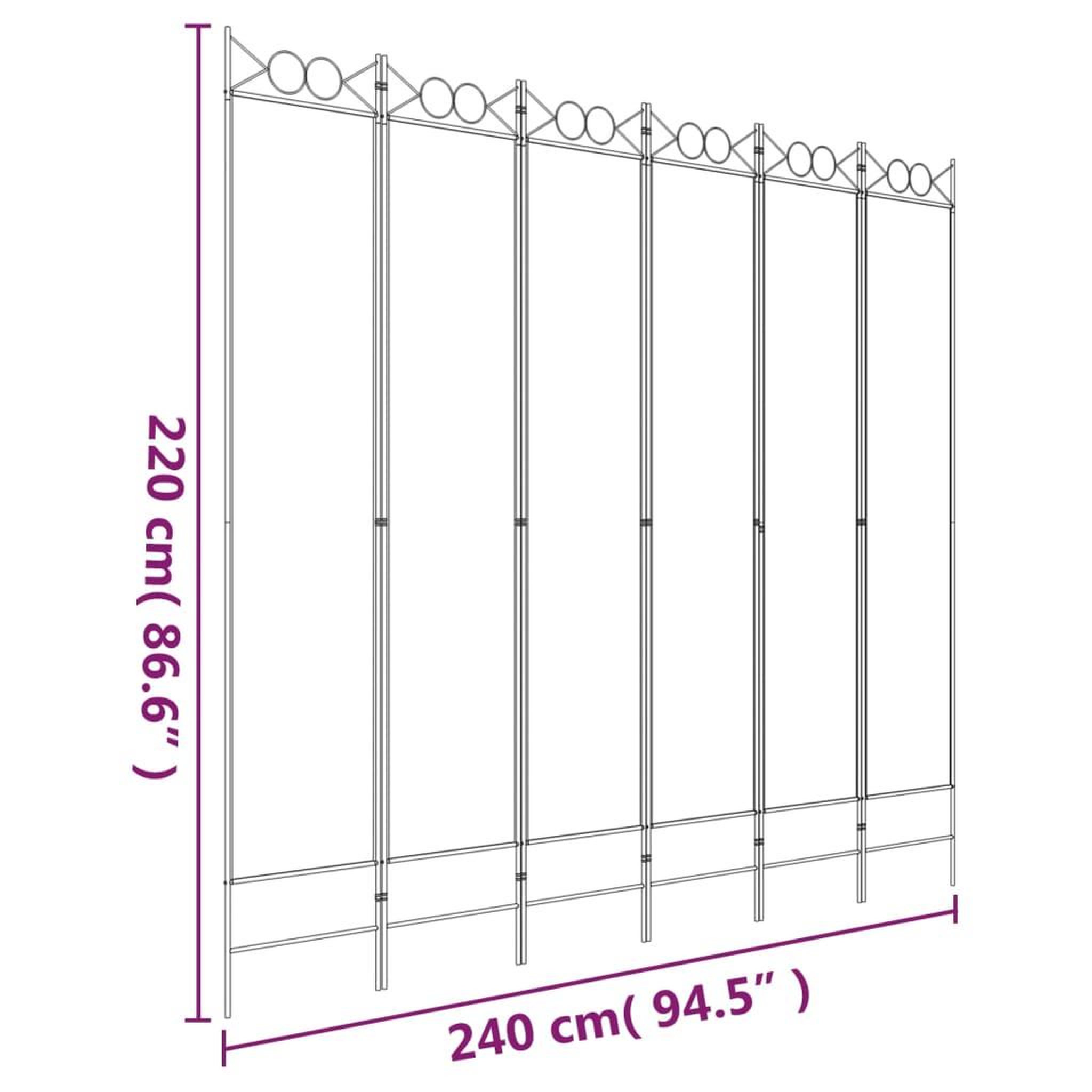 Voir la diapositive 6 : VIDAXL Cloison de separation 6 panneaux Anthracite 240x220 cm Tissu