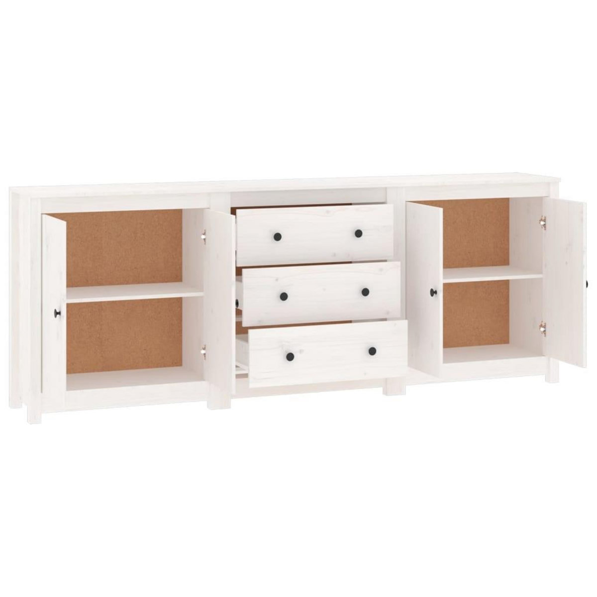 VIDAXL Buffet Blanc 210x35x80 cm Bois massif de pin