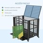 PAWHUT Cage pour chien animaux cage de transport sur roulettes pliable 3 portes verrouillables plateau amovible acier noir