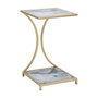 Voir la diapositive 1 : Paris Prix Table d'Appoint Effet Marbre  Level  60cm Gris & Or