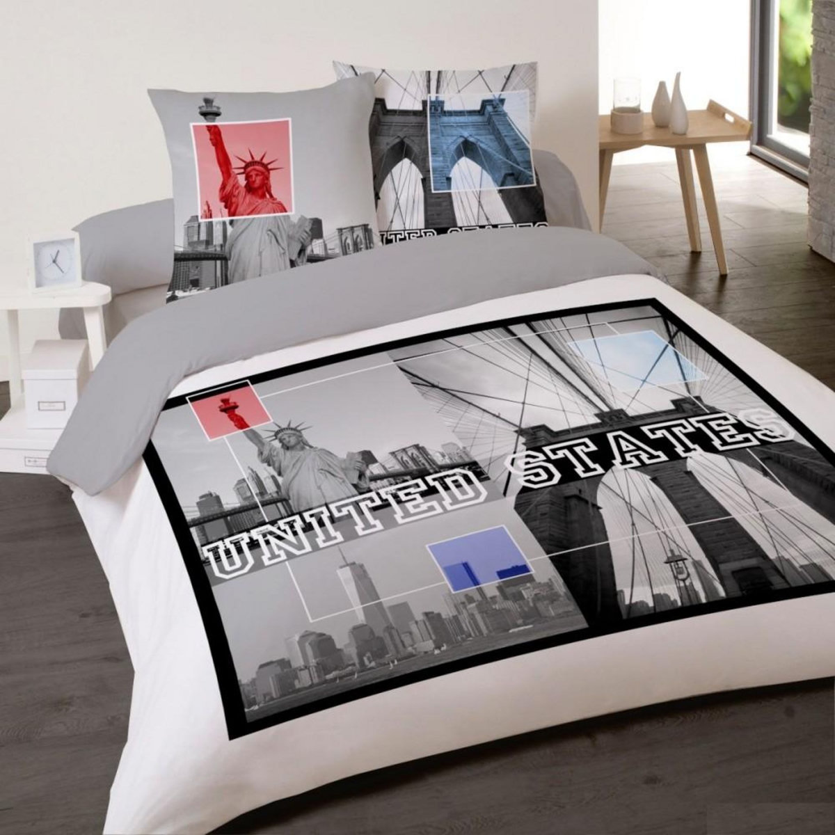 Dourev Housse de couette 240x220 LIBERTY + 2 taies 100% coton