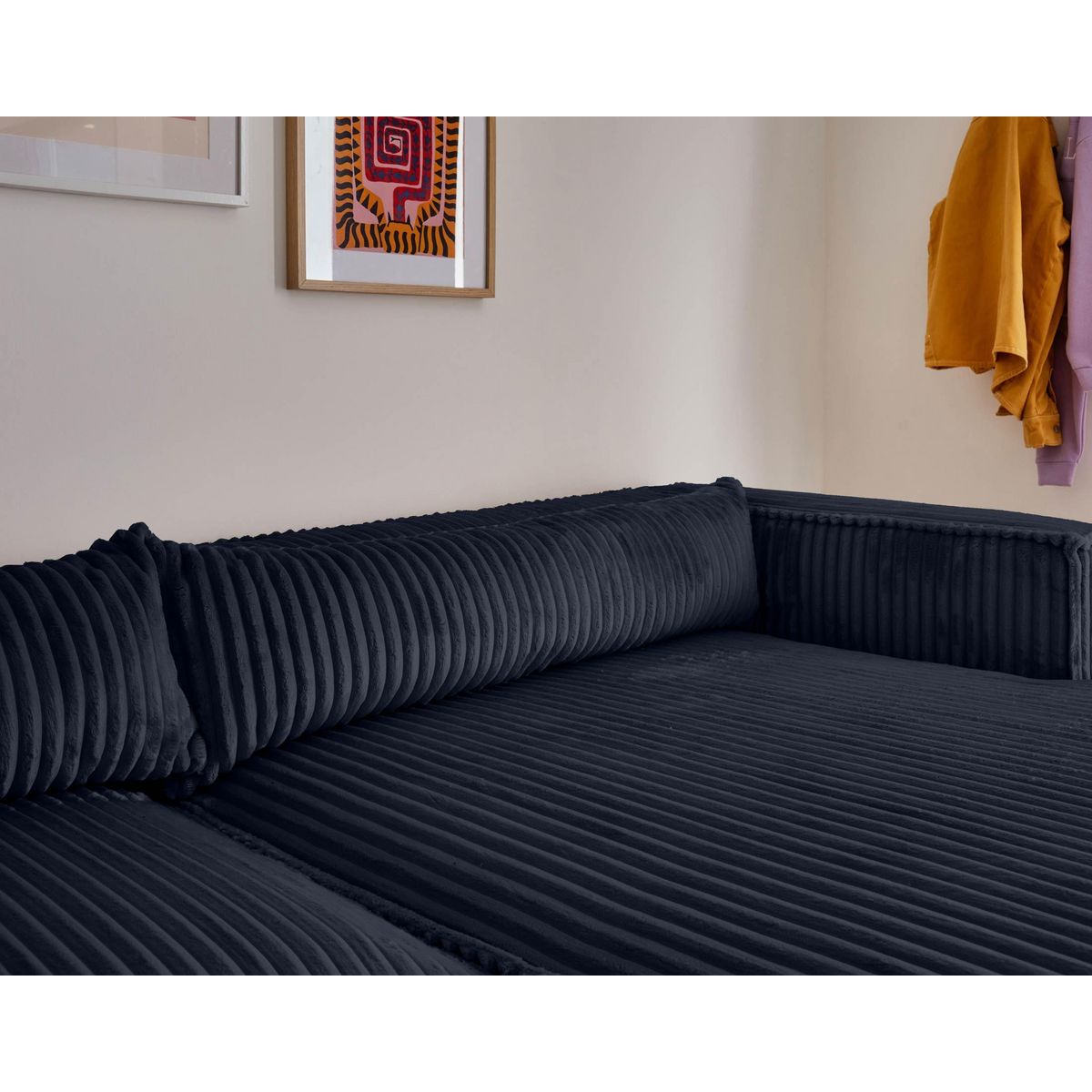 LISA DESIGN Ela - canapé d'angle droit - 4 places - en velours côtelé grosses côtes