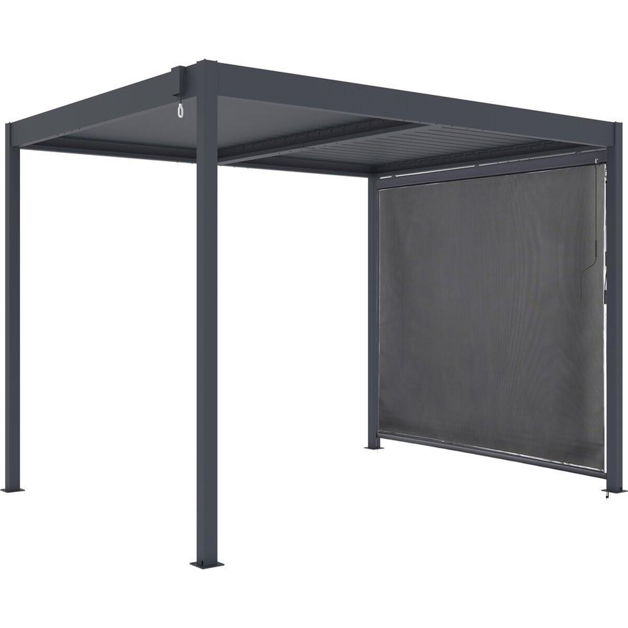 Habitat et Jardin Pergola bioclimatique avec store en aluminium  windsor  - 3 x 4 m - gris