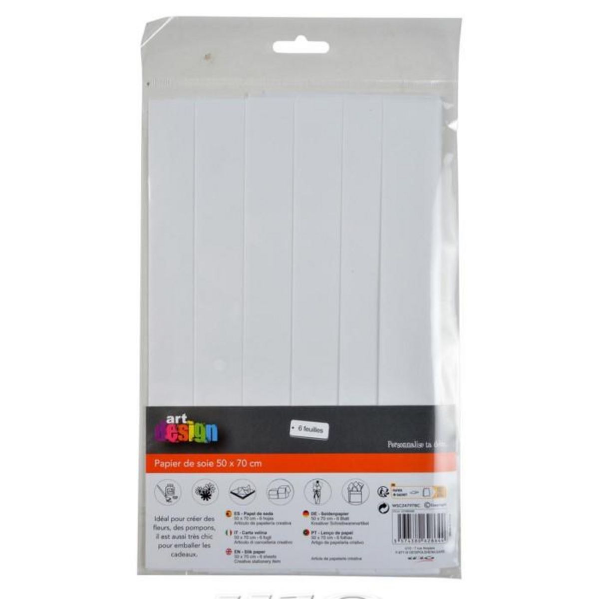 Paris Prix Lot de 6 Feuilles Papier de Soie  Cadeau  50x70cm Blanc