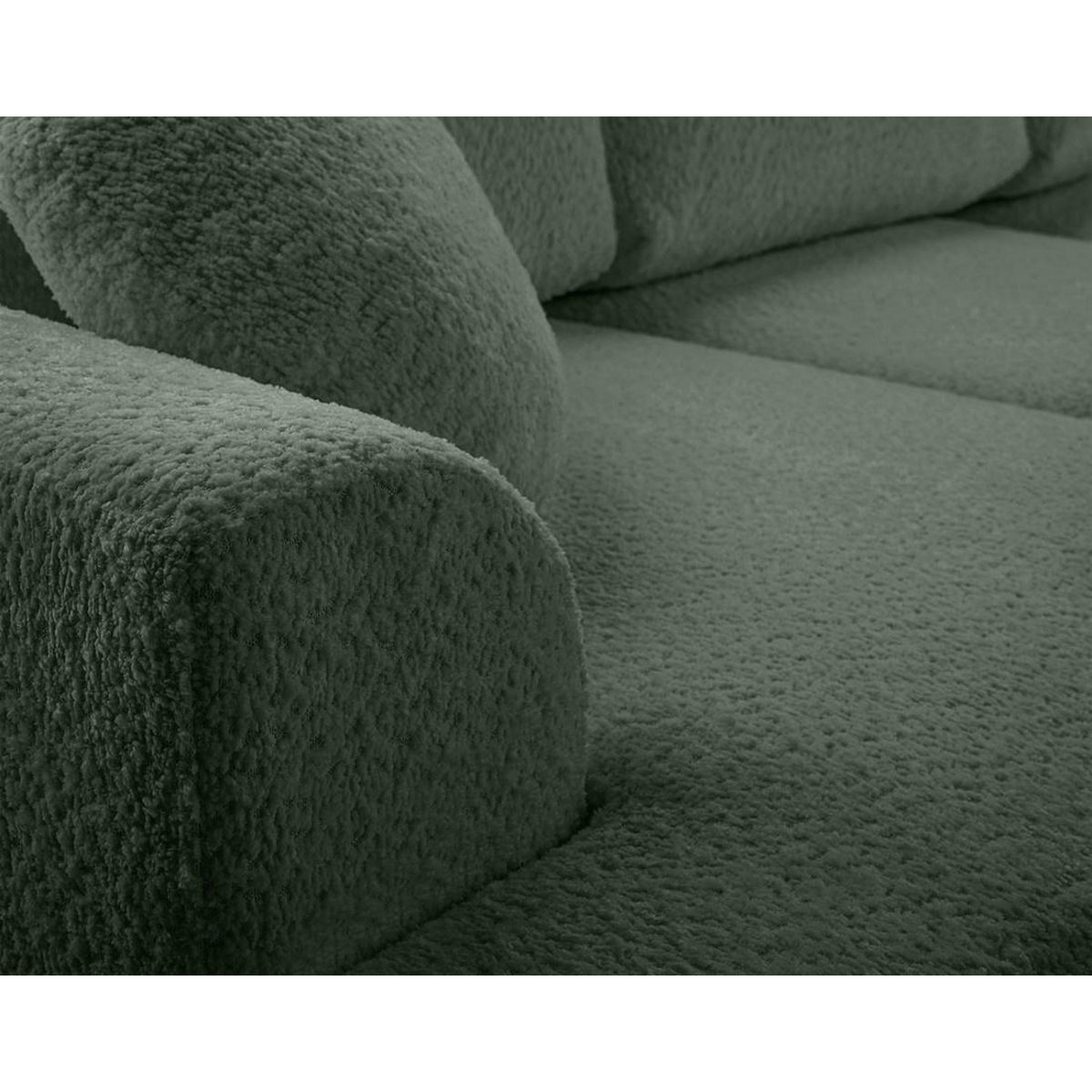 BEST MOBILIER Candela - canapé d'angle droit 4 places - convertible avec coffre - en tissu bouclette