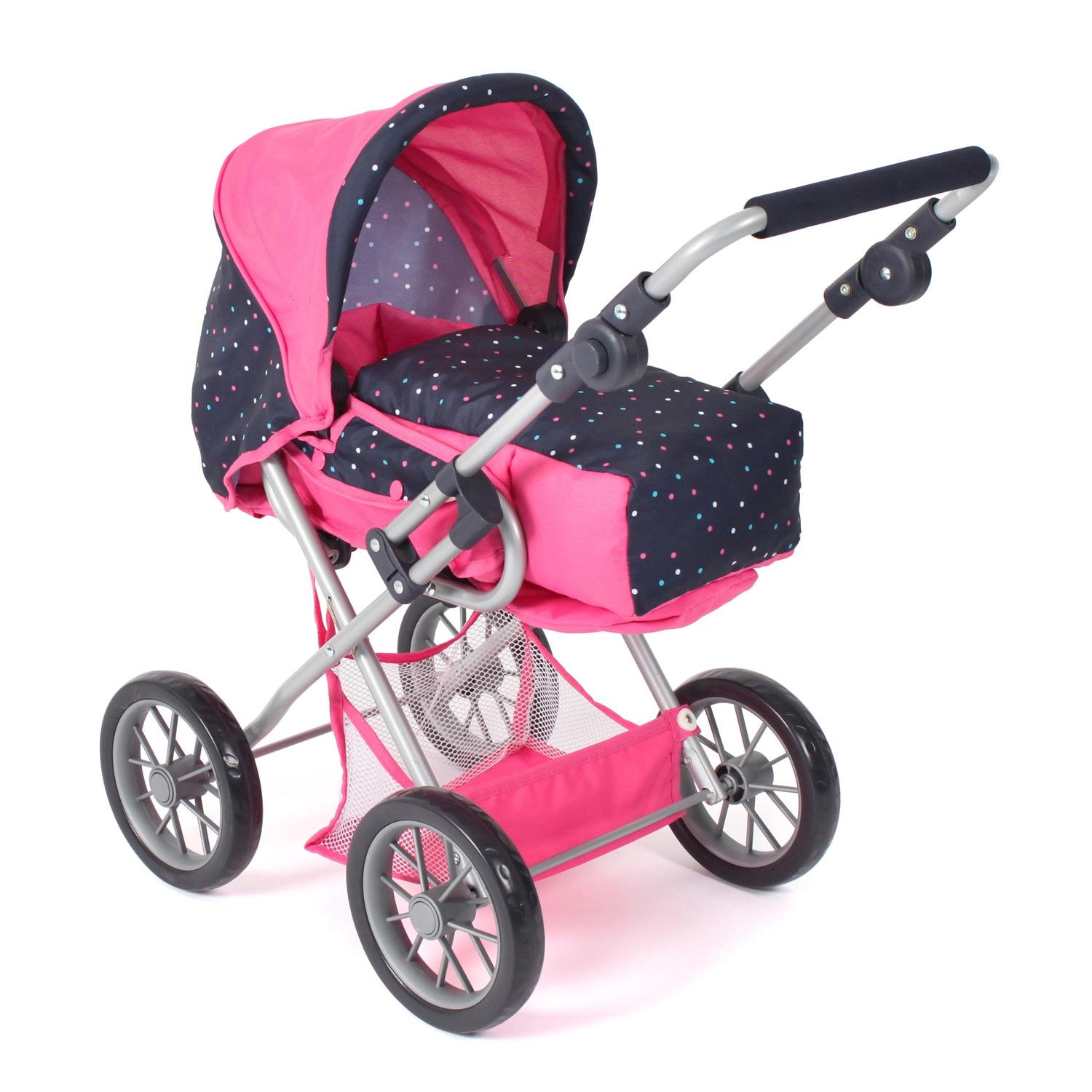 Bayer Chic 2000 Poussette Combinée Leni Rose Bleu Marine Avec Pois