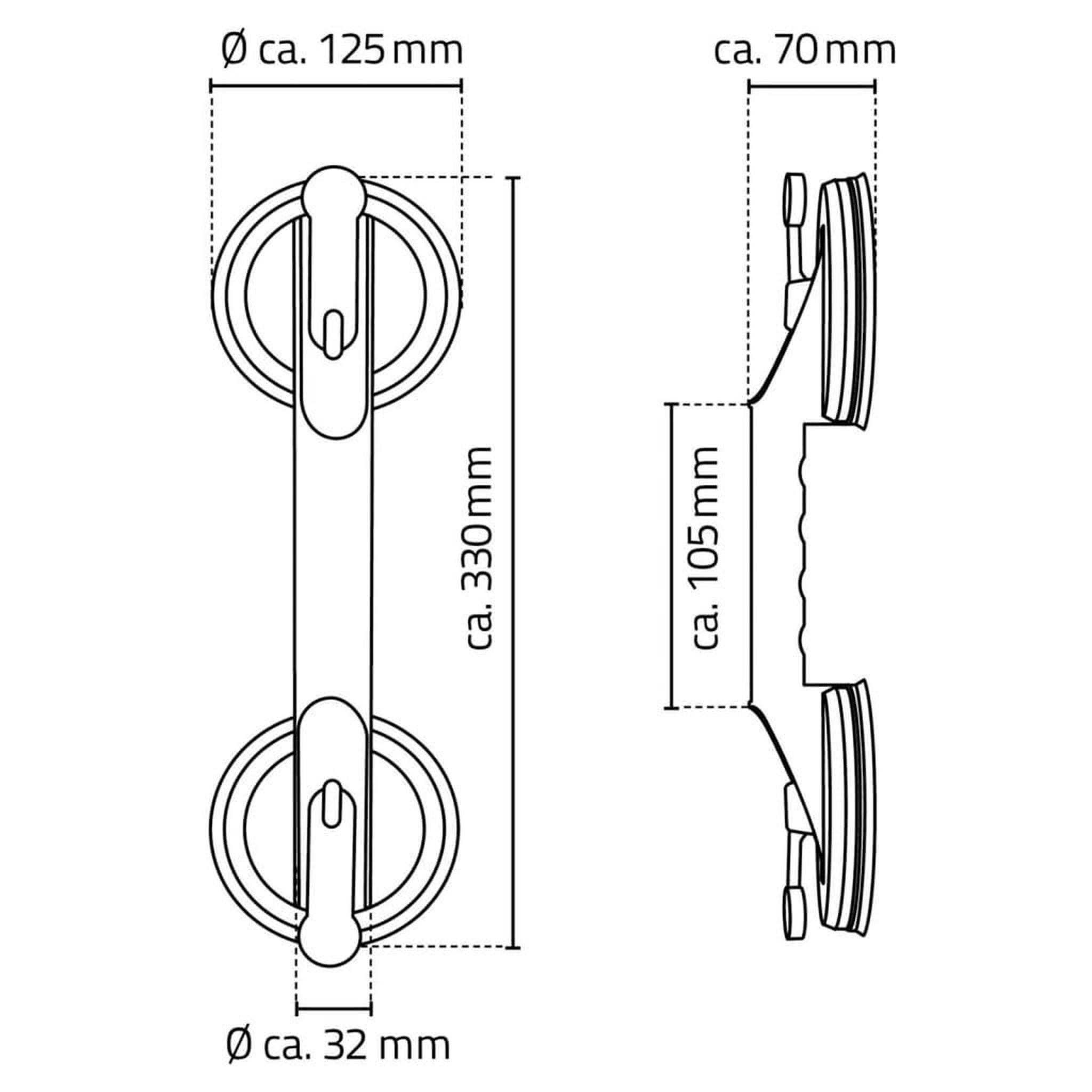 Voir la diapositive 6 : RIDDER RIDDER Barre d'appui a ventouse 12,5 cm 100 kg A0150201
