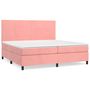 Voir la diapositive 2 : VIDAXL Sommier a lattes de lit avec matelas Rose 200x200 cm Velours
