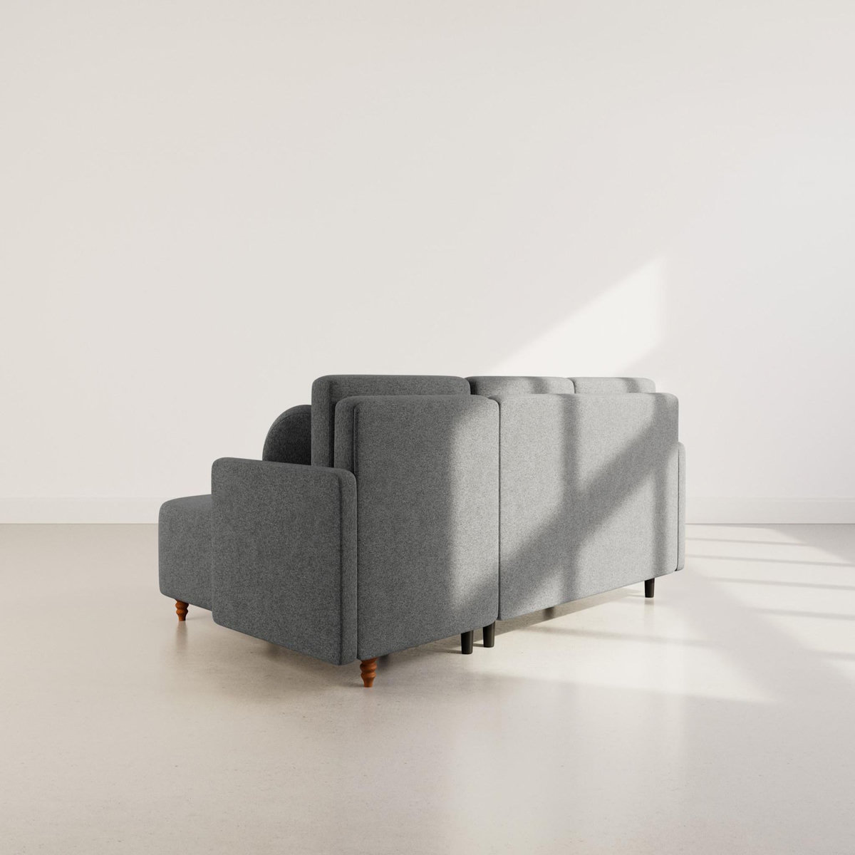 BEST MOBILIER Calypso - canapé d'angle réversible 4 places convertible avec coffre en tissu